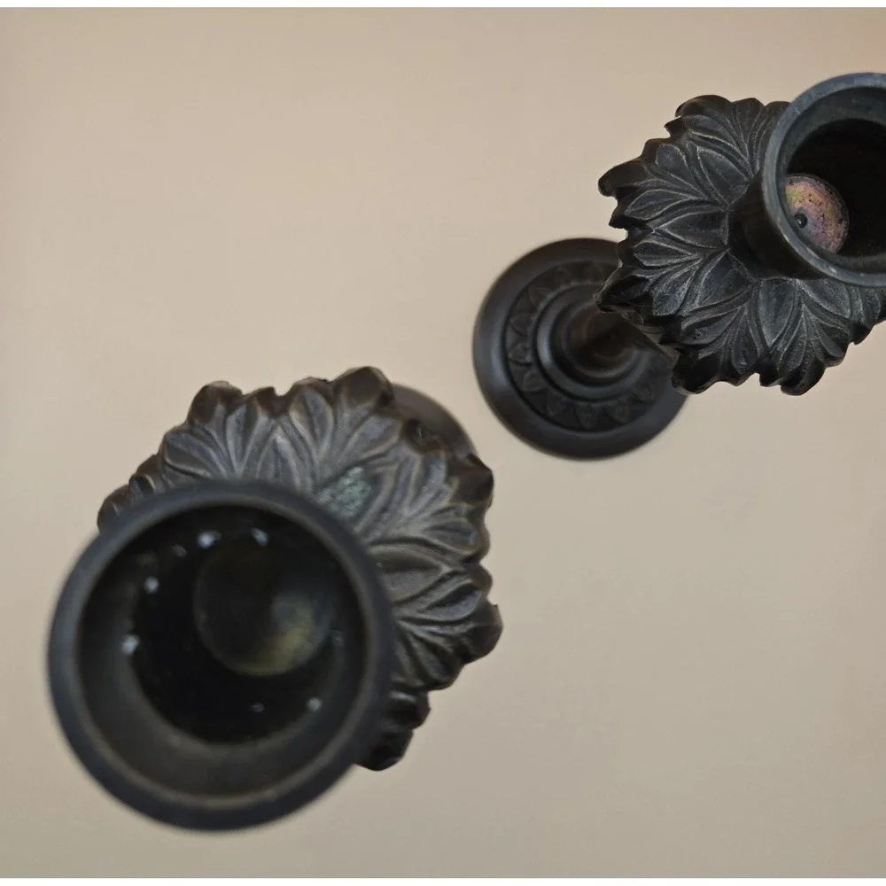Brass Palm Candel Holders Two Sizes‎